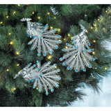 Blue Gem Peacock Ornament Set