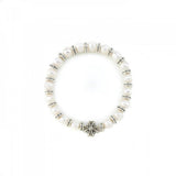Pearl Stretch Bracelet With Cross