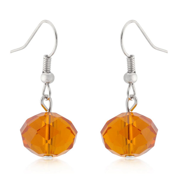 Orange Faceted Bead Earrings