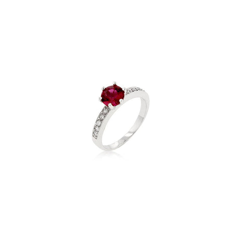 Petite Garnet Red Engagement Ring