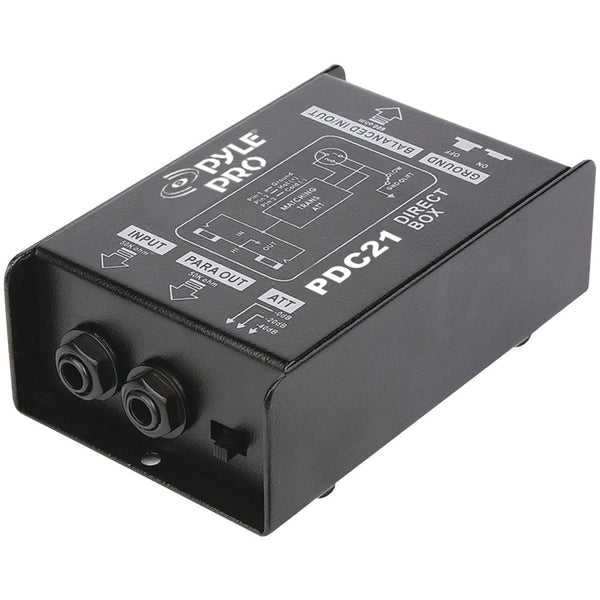 Pyle Pro 1 And 4'' Instrument To Balanced & Unbalanced Direct Box