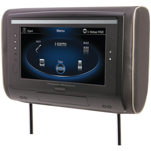 Power Acoustik 9" Lcd Universal Headrest With Ir & Fm Transmitters & 3 Interchangeable Skins (Dvd Player)