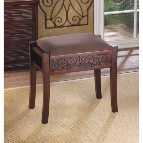 Rectangle Wood Padded Foot Stool