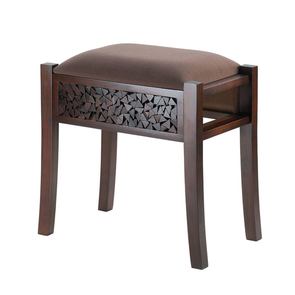 Rectangle Wood Padded Foot Stool