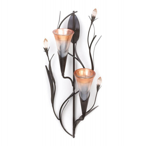 Dawn Lily Double Candle Wall Sconce