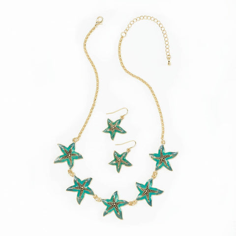 Green Starfish Jewelry Set
