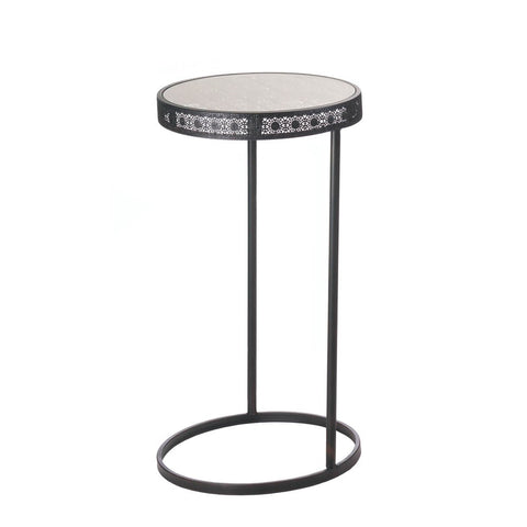 Metal Half-moon Accent Table