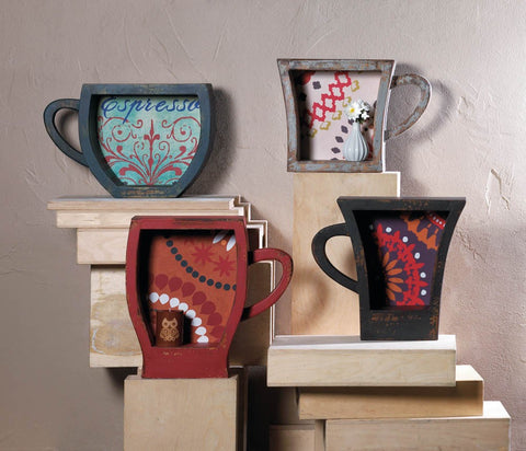 Red Coffee Cup Shelf