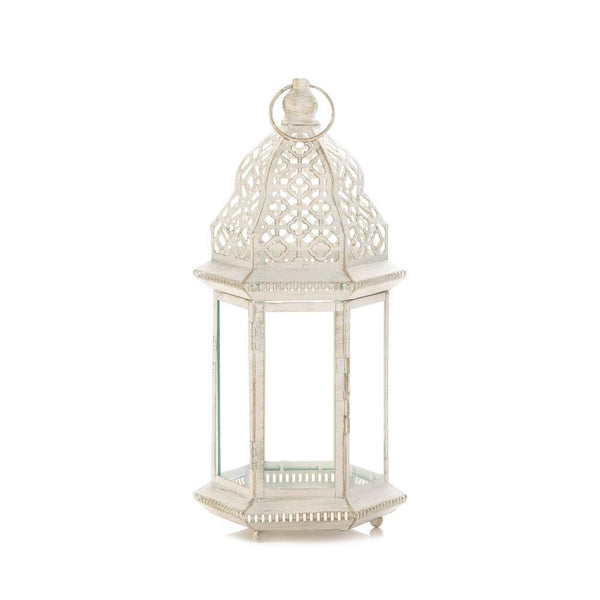 Sublime Distressed White Large Lantern