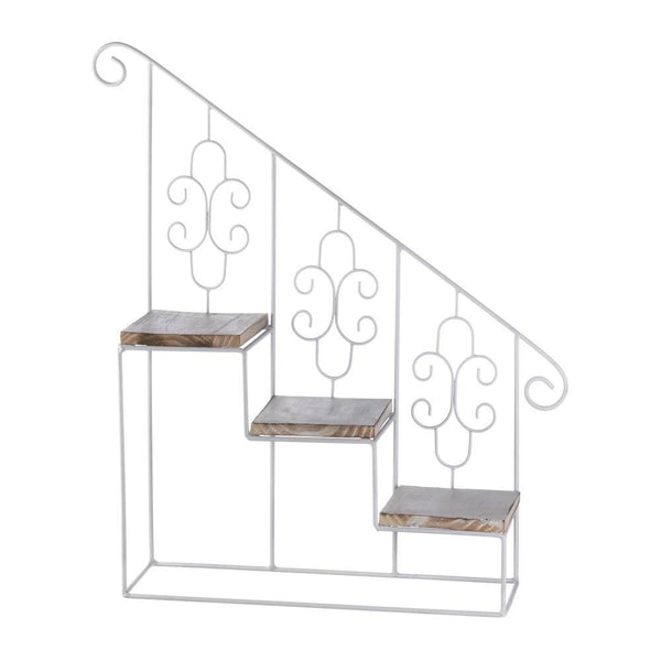 White Stepped Triple Plant Stand