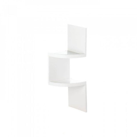 2-tier White Corner Shelf