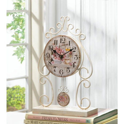 Country Rose Tabletop Clock