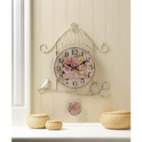 Birdcage Country Rose Wall Clock