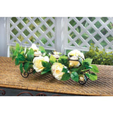 White Faux Floral Candleholder