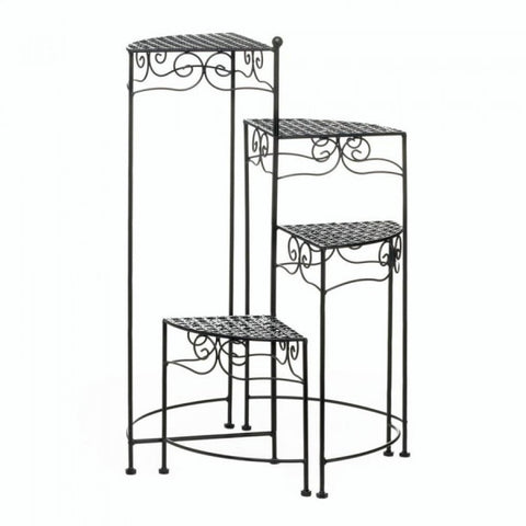 Black 4-tier Metal Plant Stand