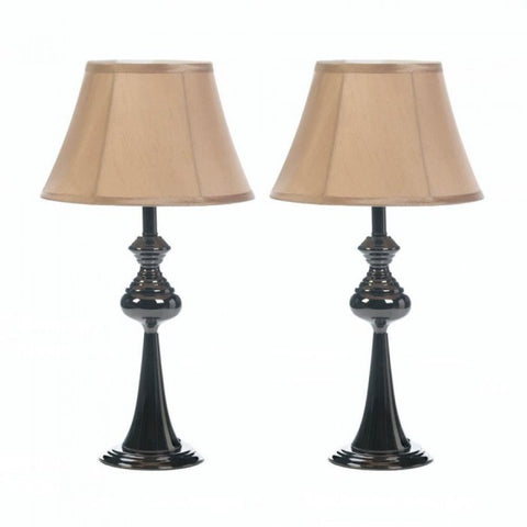 Black Plated Lamp Trio