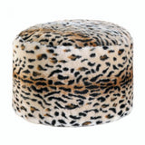 Snow Leopard Fuzzy Pouf