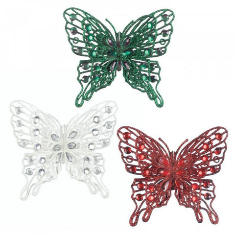 Festive Butterfly Ornament Set