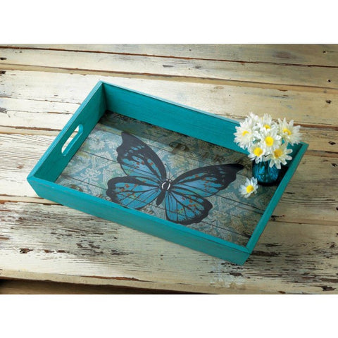 Blue Butterfly Serving Tray