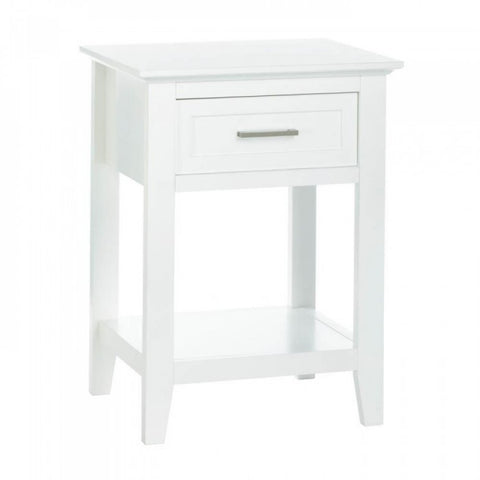 White Crosstown Side Table