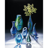 Peacock Inspired Art Glass Vase