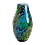 Peacock Inspired Art Glass Vase