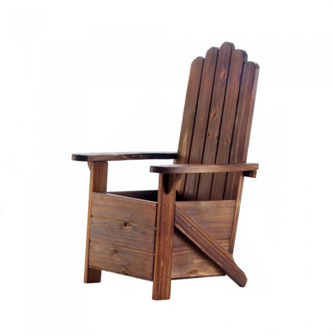 Wooden Adirondack Chair Planter