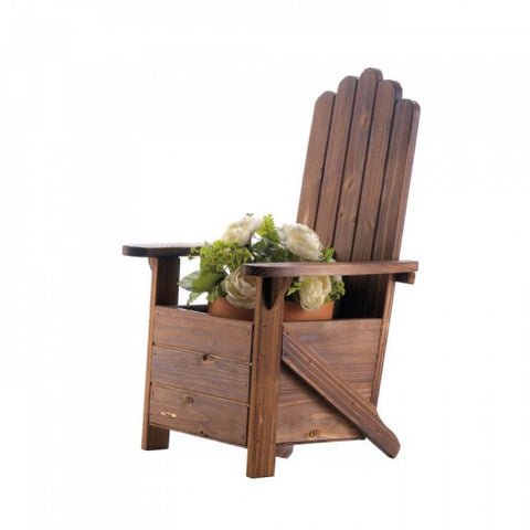 Wooden Adirondack Chair Planter