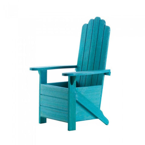 Blue Adirondack Chair Planter