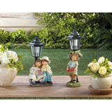 Couple With Solar Street Light Statue