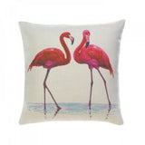 Flamingo Couple Decorative Pillow