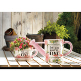 Pink Flamingo Watering Can Planter