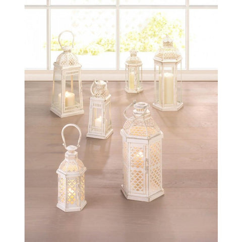 Large White Moroccan Glamour Lantern