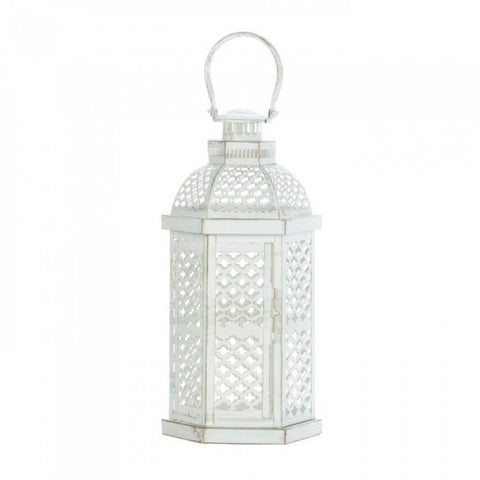 Large White Moroccan Glamour Lantern