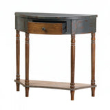 Wood Half-moon Hall Table