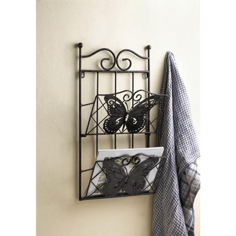 Butterfly 2-tier Magazine Wall Rack