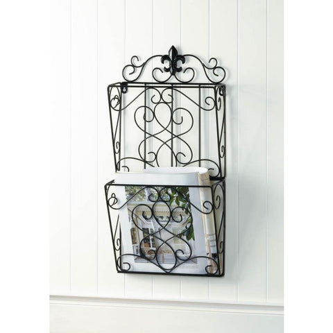 Fleur-de-lis Dual Magazine Wall Rack