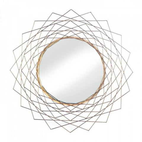 Golden Geometric Wall Mirror