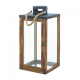 Metal Top Wooden Lantern