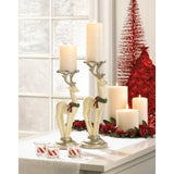 Large White Reindeer Candleholder