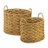 Natural Water Hyacinth Oval Baskets Set