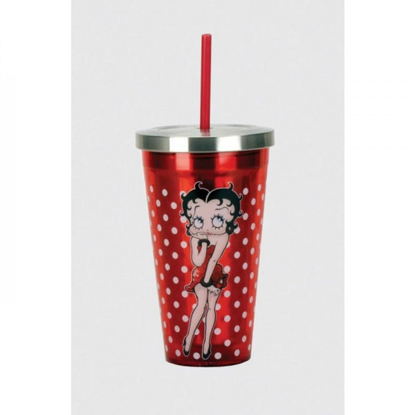 Betty Boop Stainless Steel Cup W/straw