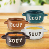 Set Of 4 Speckled Soup Bowls