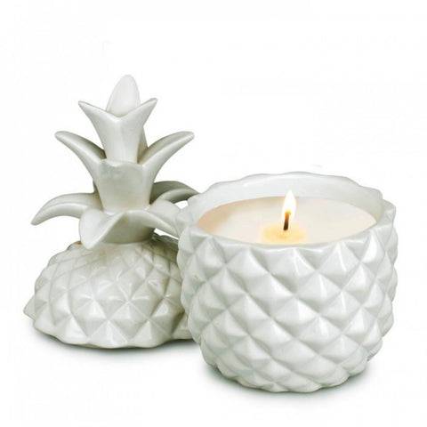 White Ceramic Pineapple Candle