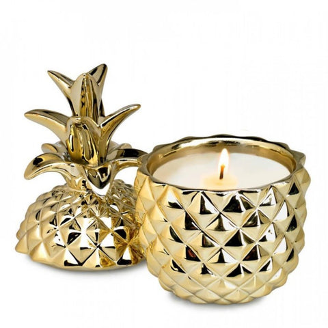 Golden Ceramic Pineapple Candle