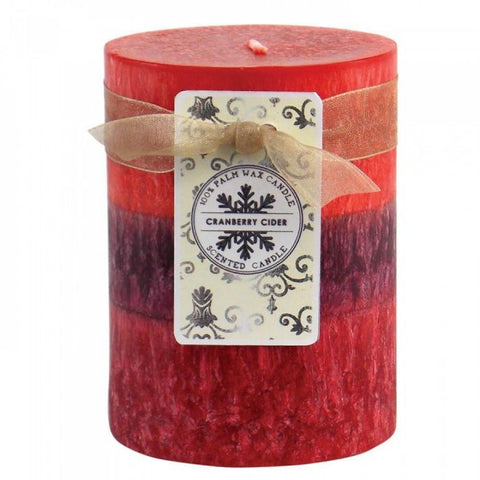 Cranberry Cider Pillar Candle 3x4