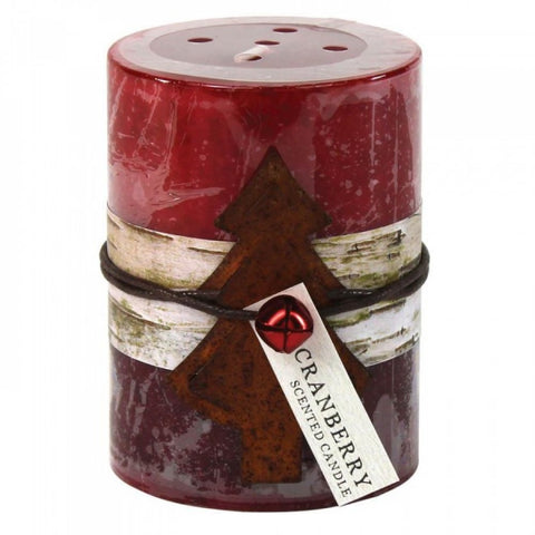 Cranberry Rustic Candle 3x4