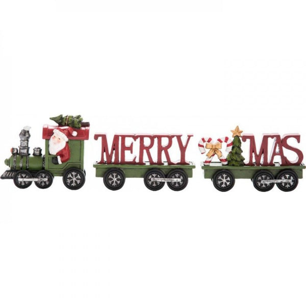 Merry Christmas Train Decor Set Of 3