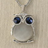 White Crystal Owl  Necklace