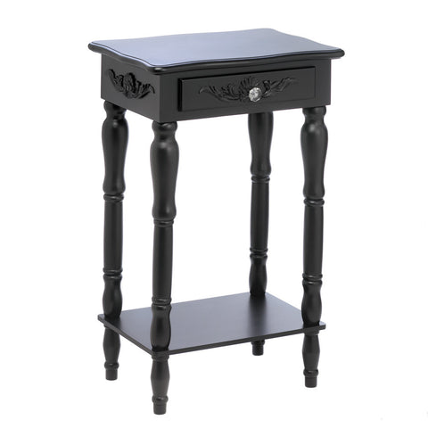 Carved Black Side Table